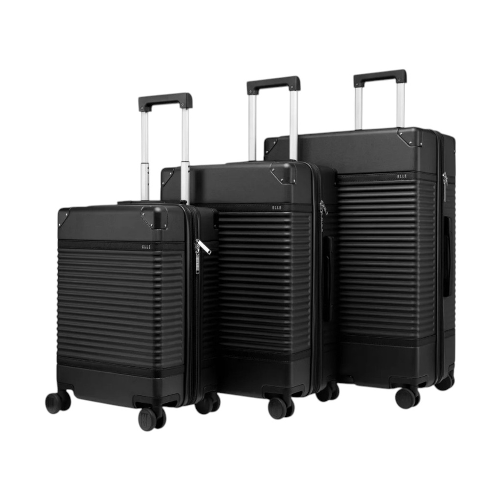 ****Elle Belleville Composite Luggage with Double Spinner Wheels 24In., Black