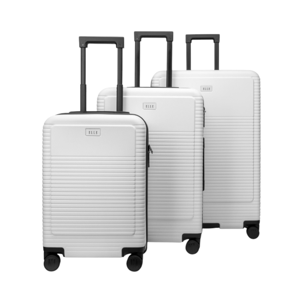 ****Elle Passage Composite Luggage with Double Spinner Wheels 24In., White
