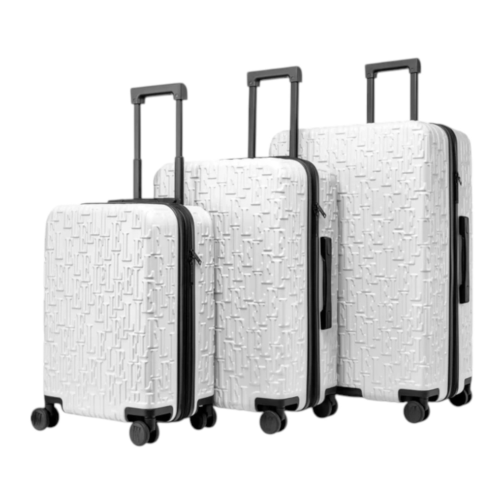 ****Elle Wayfarer Composite Luggage with Double Spinner Wheels 24In., White