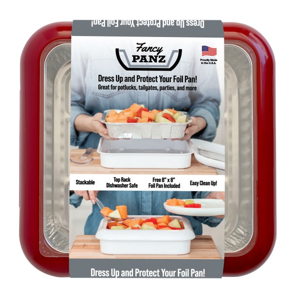 ****Fancy Panz Pan Carrier 8 x 8 In. (Includes Foil Pan and Serving Spoon) Red