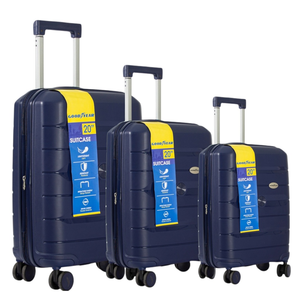 Goodyear 3pc Luggage Set, Blue