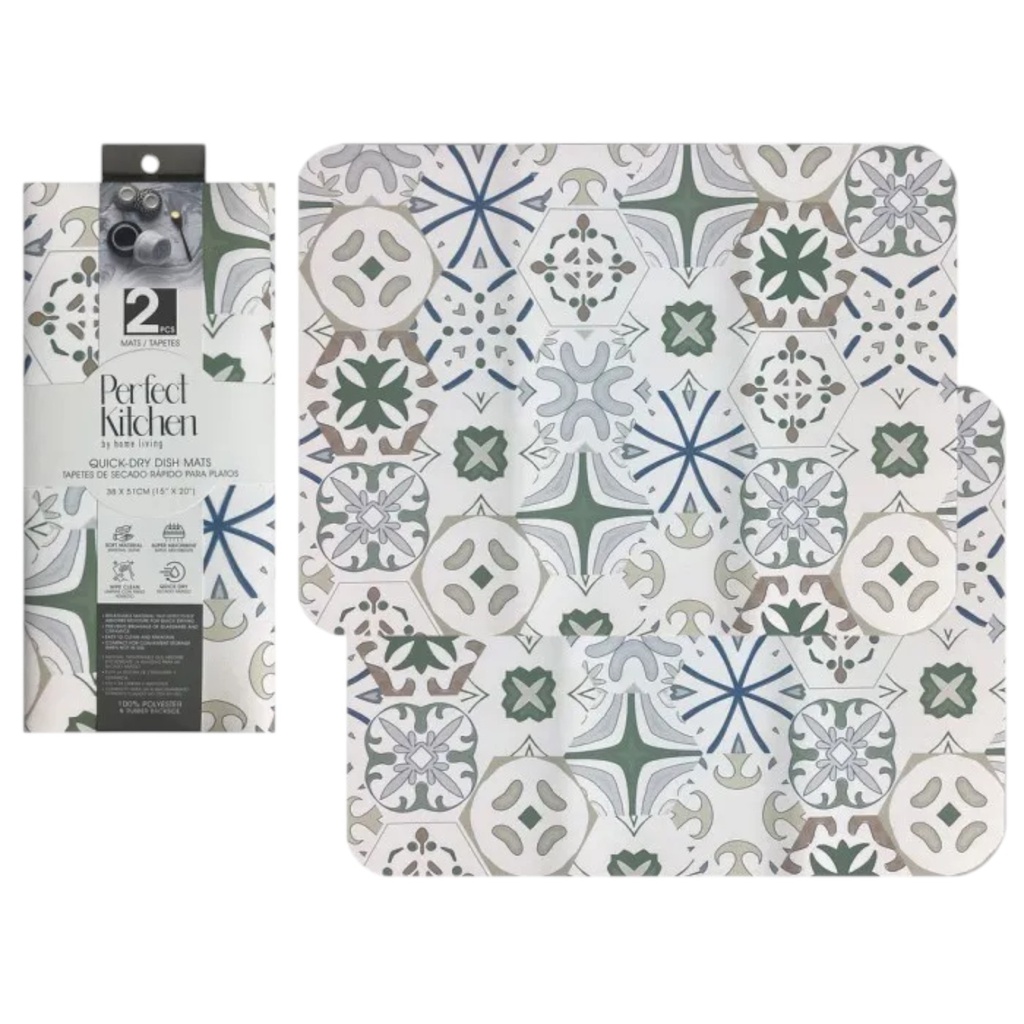 Perfect Kitchen Quick-Dry Mats 2pc Set