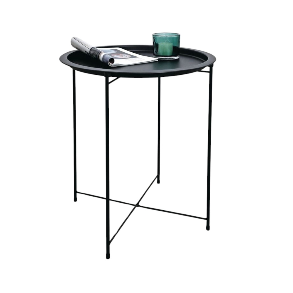 Ideal Furniture Metal Tray Table, Black
