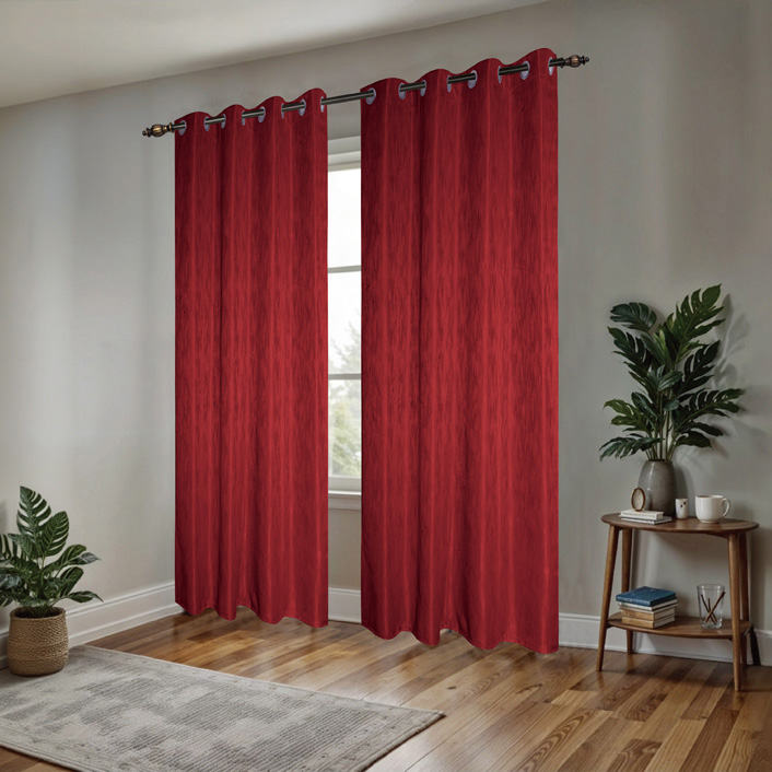 CHD Elegante Jacquard Grommet Window Curtain Panel 55 x 90 In. Burgundy