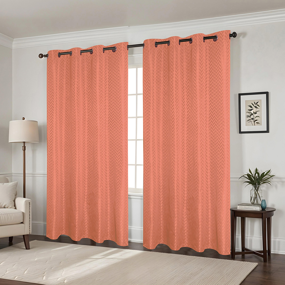 CHD Chevron Jacquard Grommet Window Curtain Panel 55 x 90 In. Trcta
