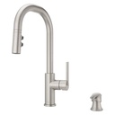 Pfister Zanna 1-Handle Pull-Down Kitchen Faucet With Soap Dispenser, Spot Defense Stainless Steel