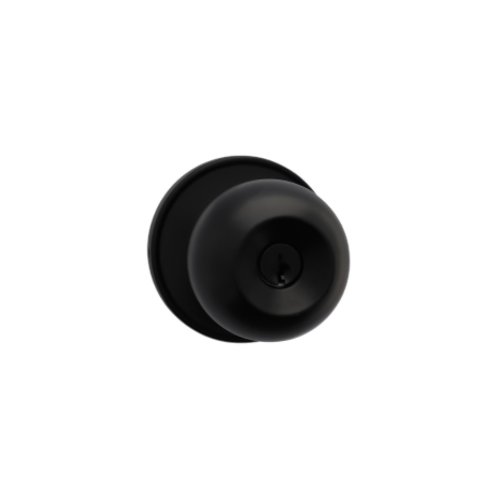 GEO Ball Entry Knob, Matte Black Finish