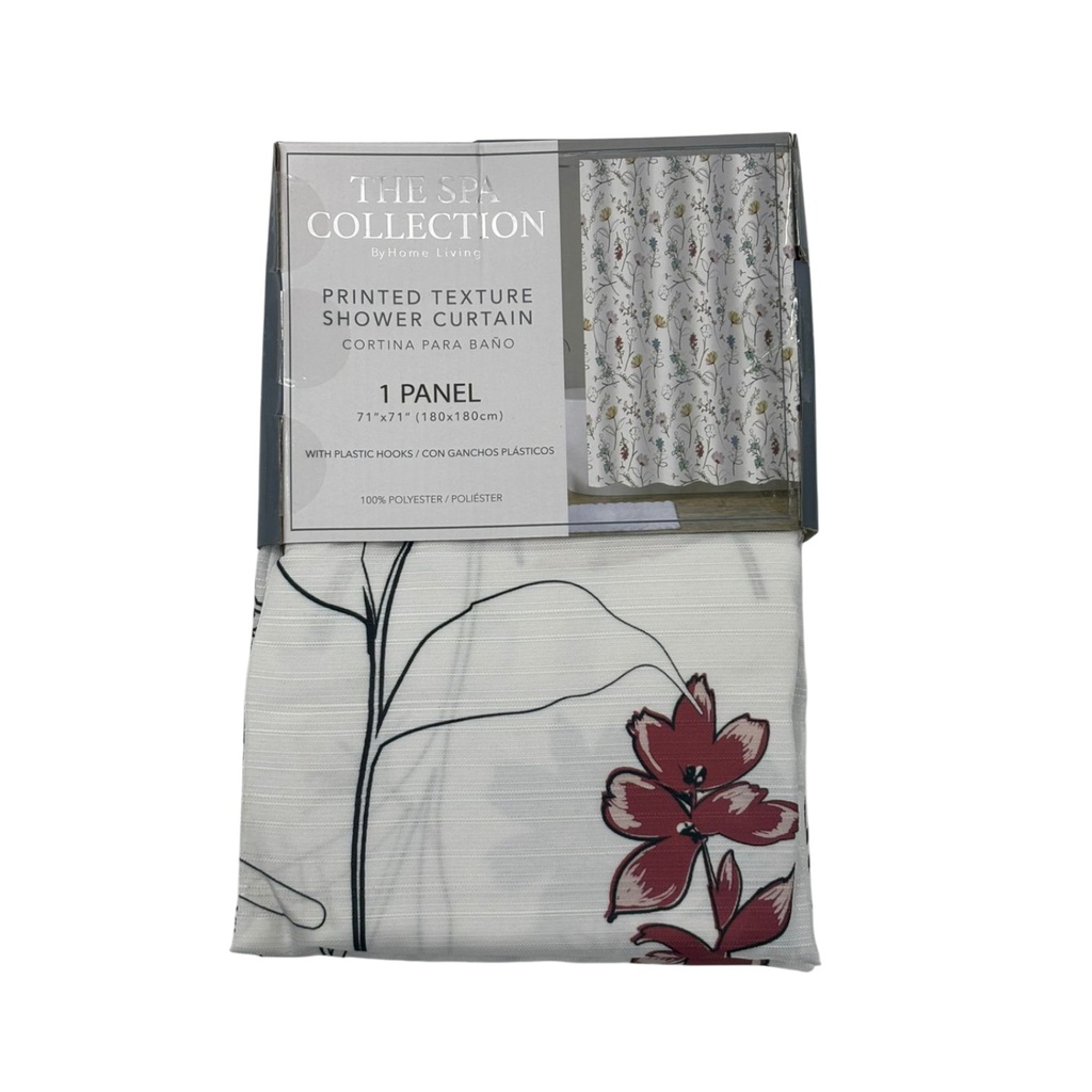 Spa Collection Printed Shower Curtain with Hooks