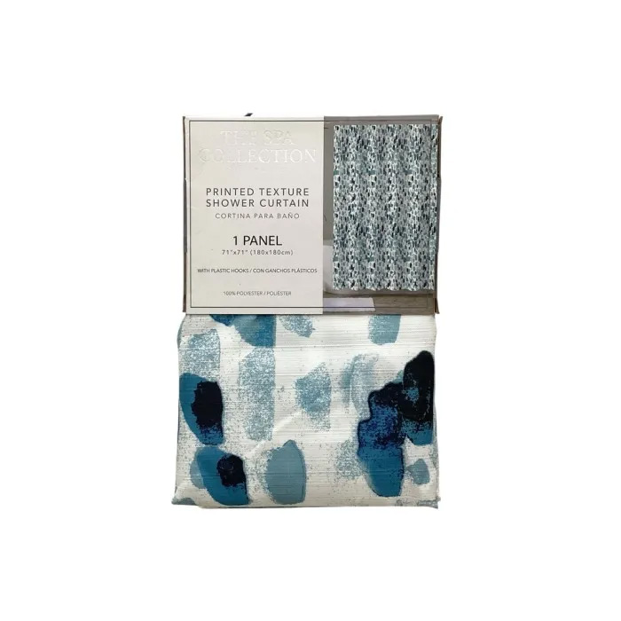 Spa Collection Printed Shower Curtain with Hooks