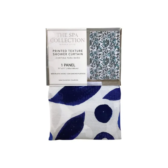 Spa Collection Printed Shower Curtain with Hooks