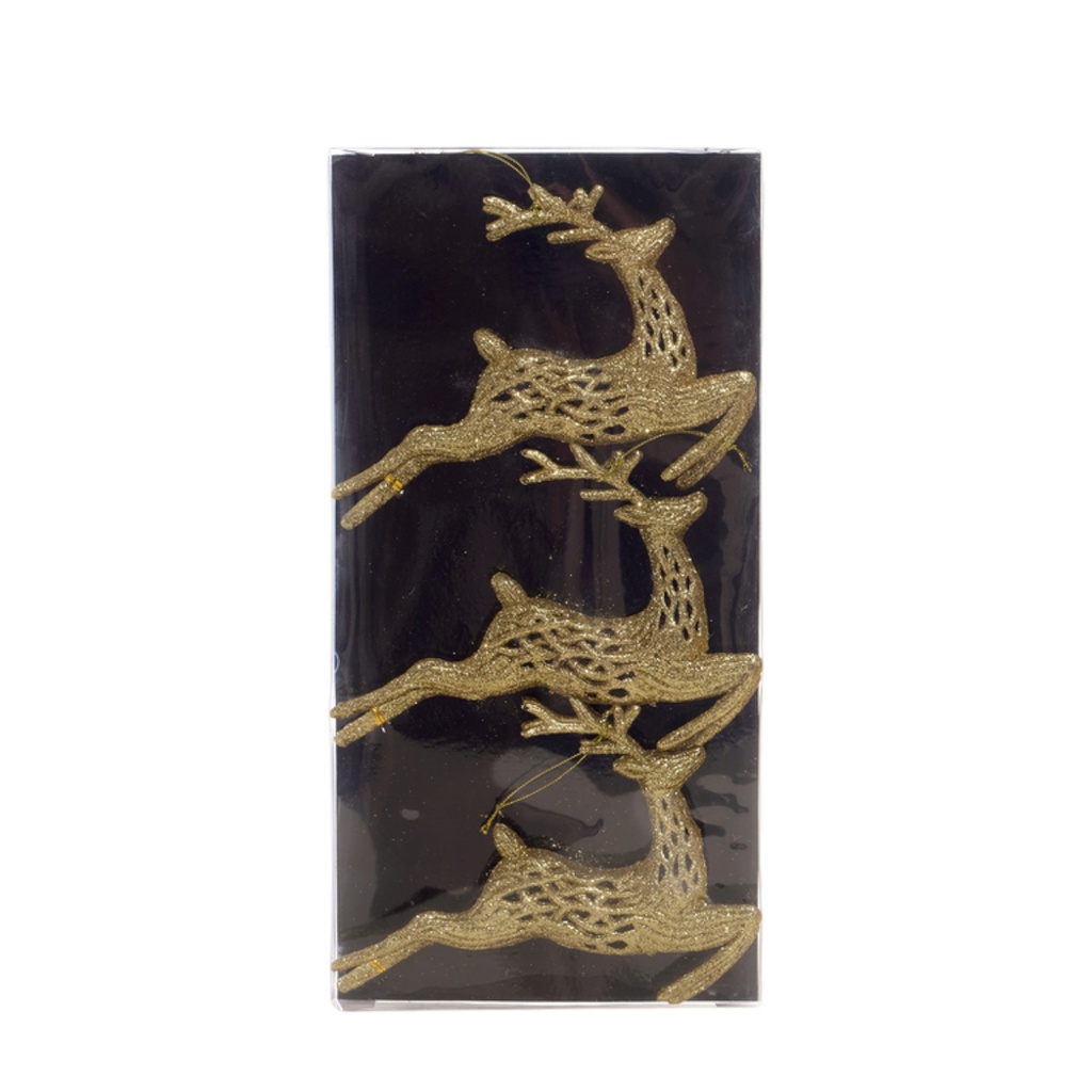 ^Miro Reindeer Ornaments 3pc Gold