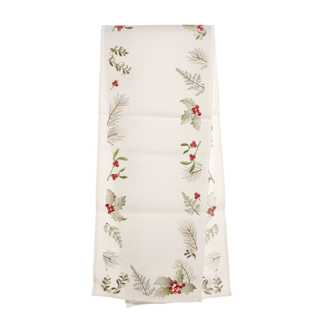 ^Miro Table Runner Berry 13 x 69 In., White