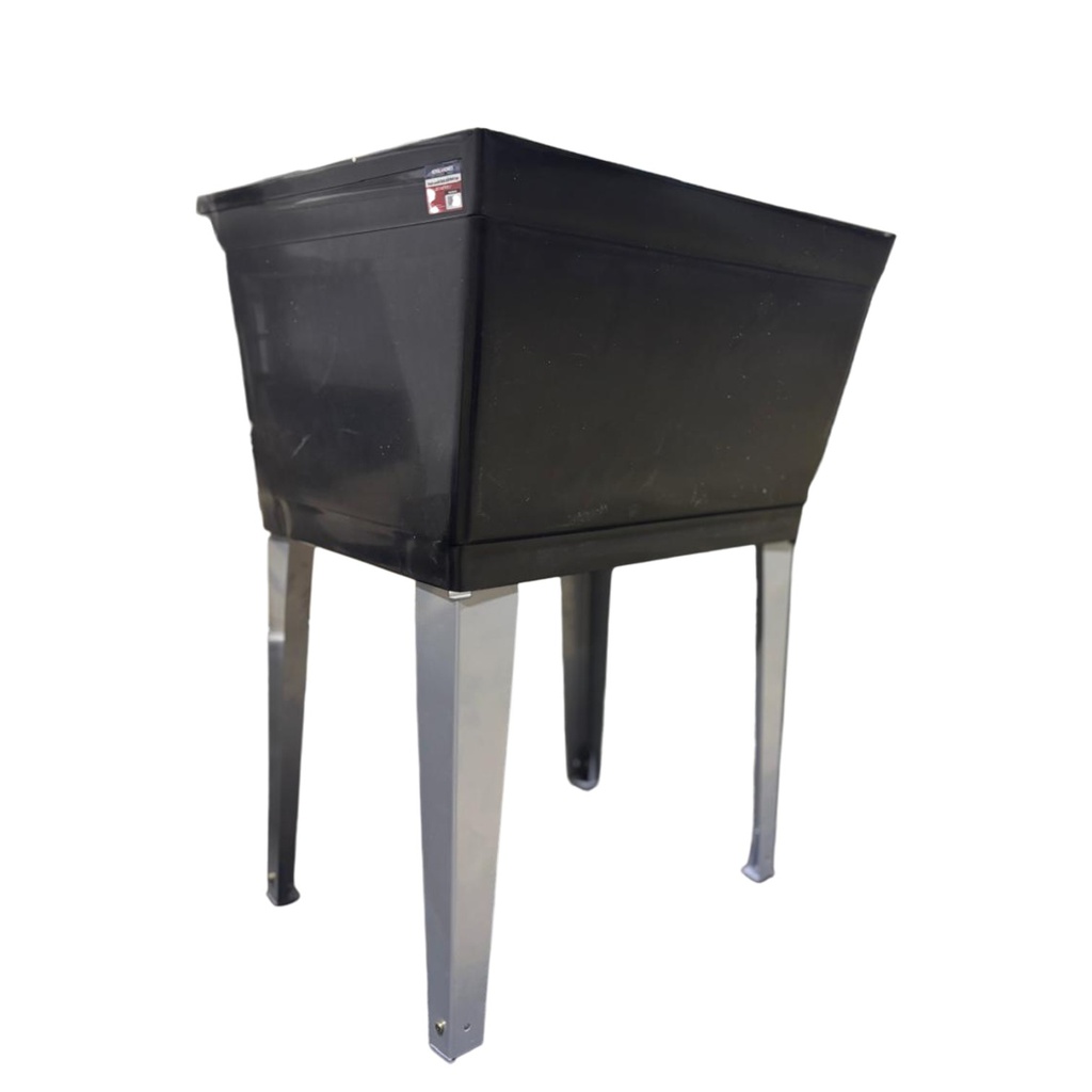 Royal Homes Plastic laundry Basin With Metal Legs Black, 23.75 X 23 X 12.5In.