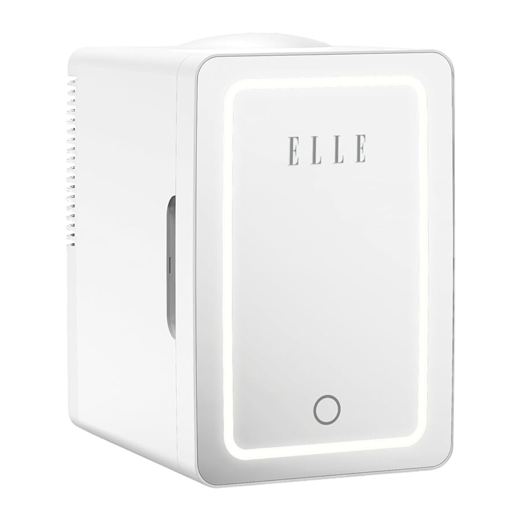 Elle Mini Cooler with LED Makeup Mirror 6L, White