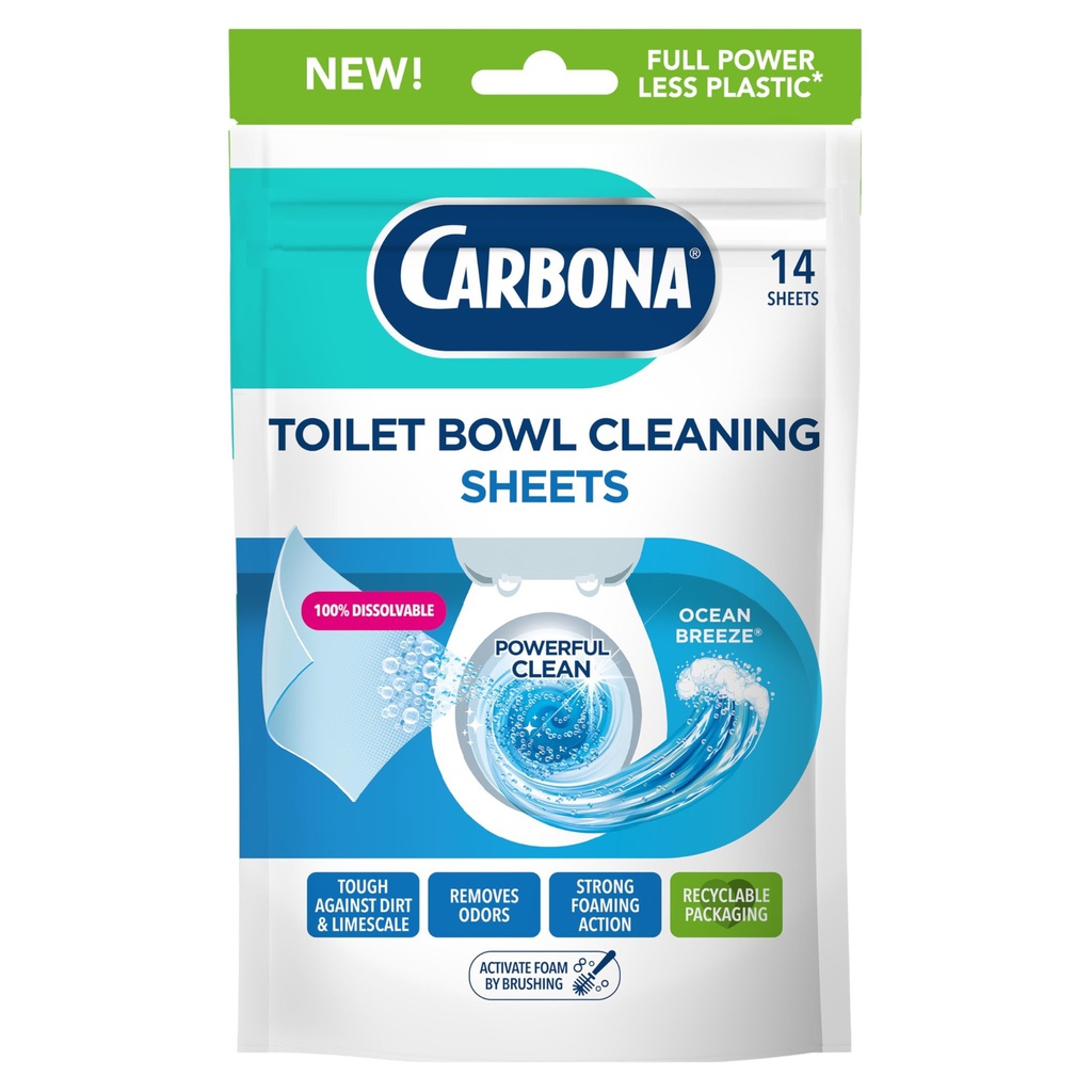 Carbona Toilet Bowl Cleaning Sheets Ocean Breeze Scented (14-Pk.)
