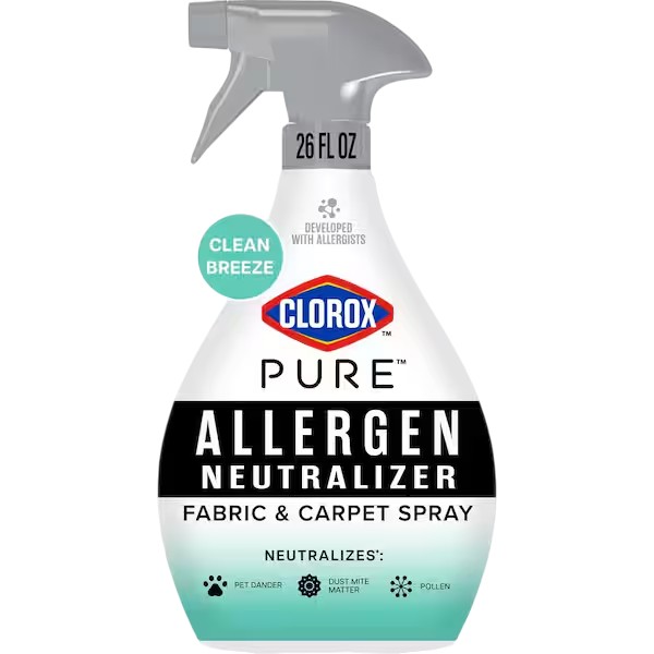 Clorox PURE Allergen Neutralizer Fabric and Carpet Spray 26 Oz., Clean Breeze