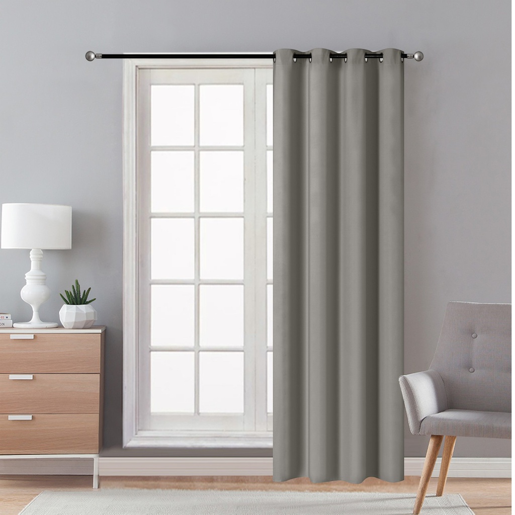 Classy Homes Blackout Curtain 1pc Microfiber with Silicone Rubber Backing