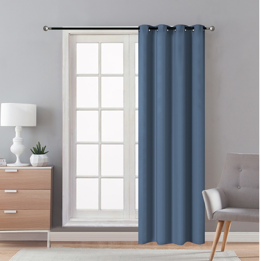 Classy Homes Blackout Curtain 1pc Microfiber with Silicone Rubber Backing
