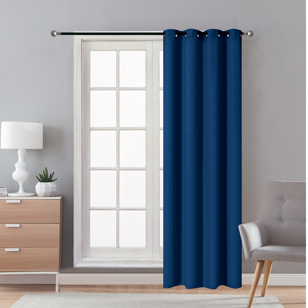 Classy Homes Blackout Curtain 1pc Microfiber with Silicone Rubber Backing