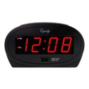 La Crosse Technology Equity LED Alarm Clock with USB Charging Port 0.9 In. Red