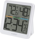 La Crosse Digital Clock with Comfort Meter, White