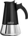 London Sip Stainless Steel Espresso Maker 6-cup, Matte Black