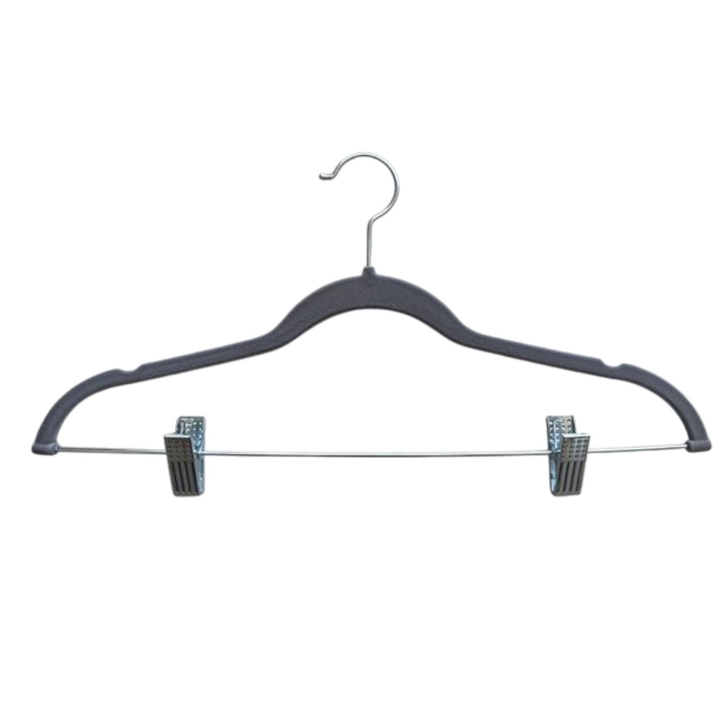 Nautica Velvet Hangers with Clips 6-pack, Grey
