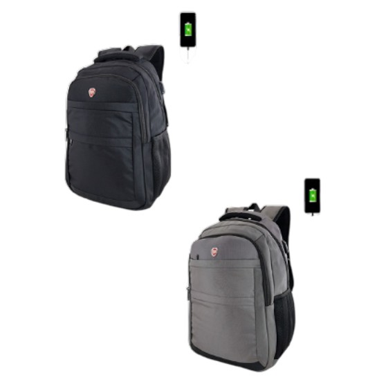 Swiss Bag Laptop Backpack, Black / Grey