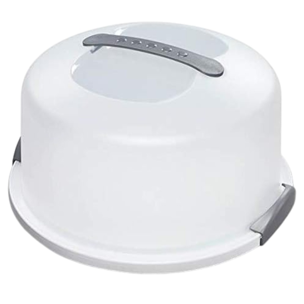 Sterilite Cake Holder, Latching Lid with Handle, White