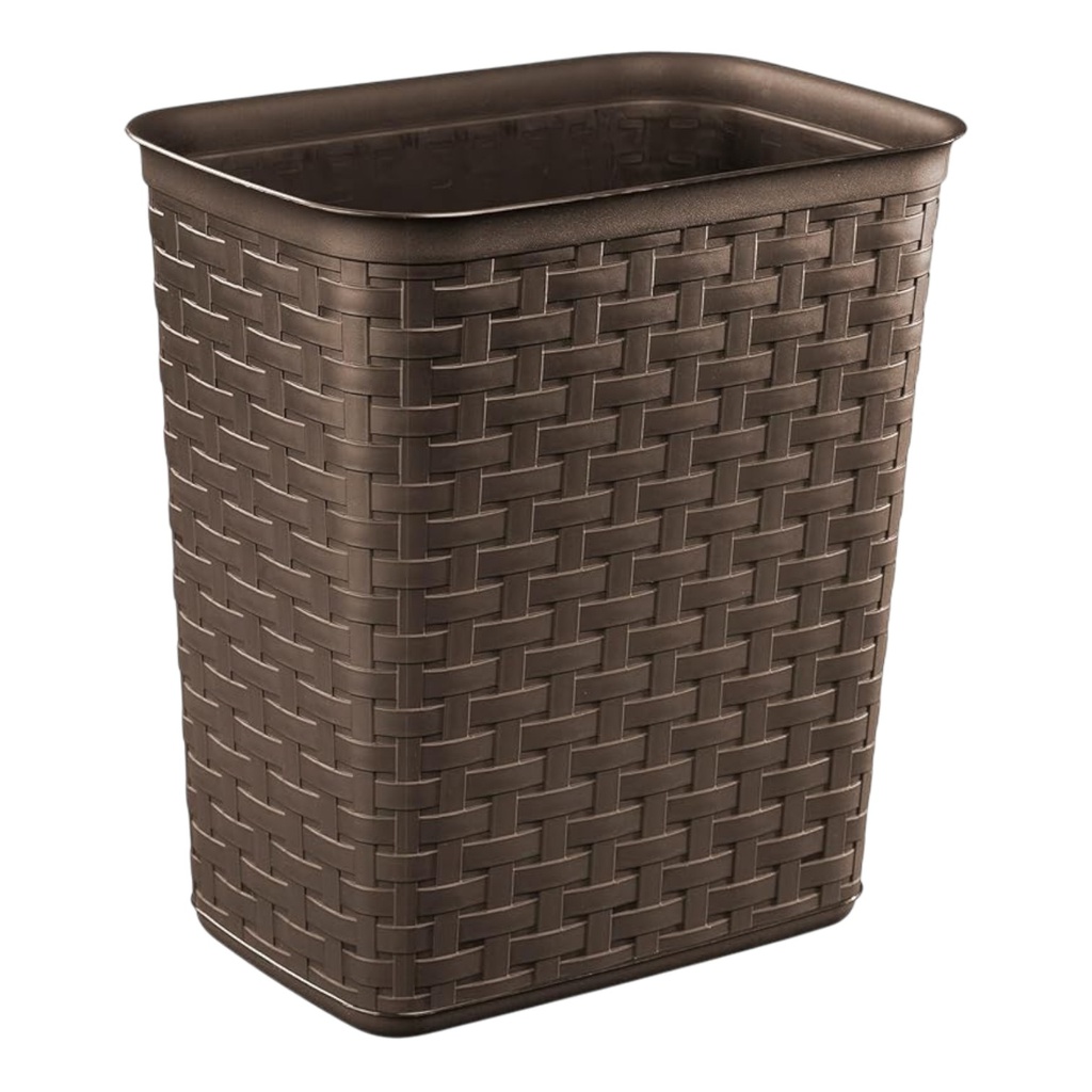 Sterilite Weave Wastebasket 3.4 Gal., Espresso