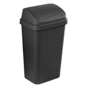 Sterilite Wastebasket with Swing Top Lid 49 Liter / 13 Gal. Plastic, Black