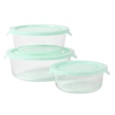 Martha Stewart Hadsell 6 Piece Glass Storage Containers (Round) with Lids, Martha Blue