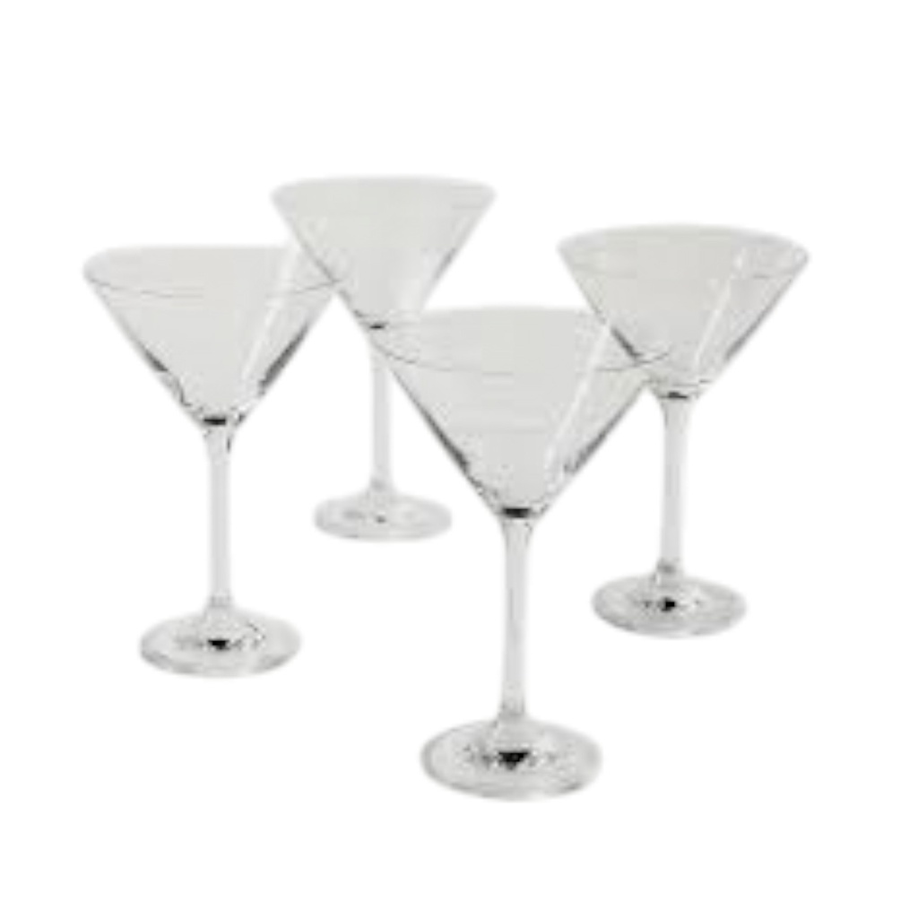 Martha Stewart Vivica 4 Piece Martini Glass Set Stemmed 10 oz.

