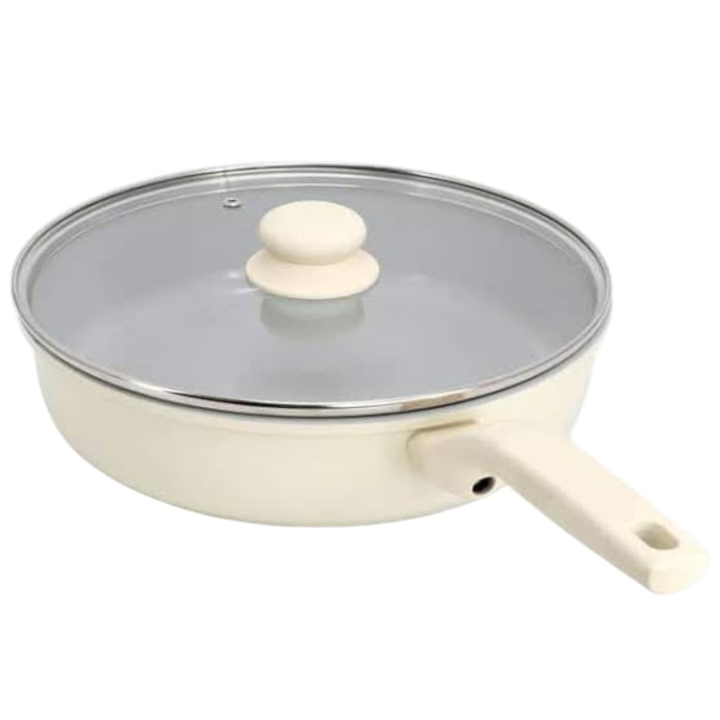 Gibson Home Barnsdall Nonstick Saute Pan Ceramic/ Aluminum with Lid 11 In. 4 Qt. Linen
