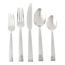 Gibson Home Cowper 20 Piece Flatware Set, Polished Hammered Stainless Steel