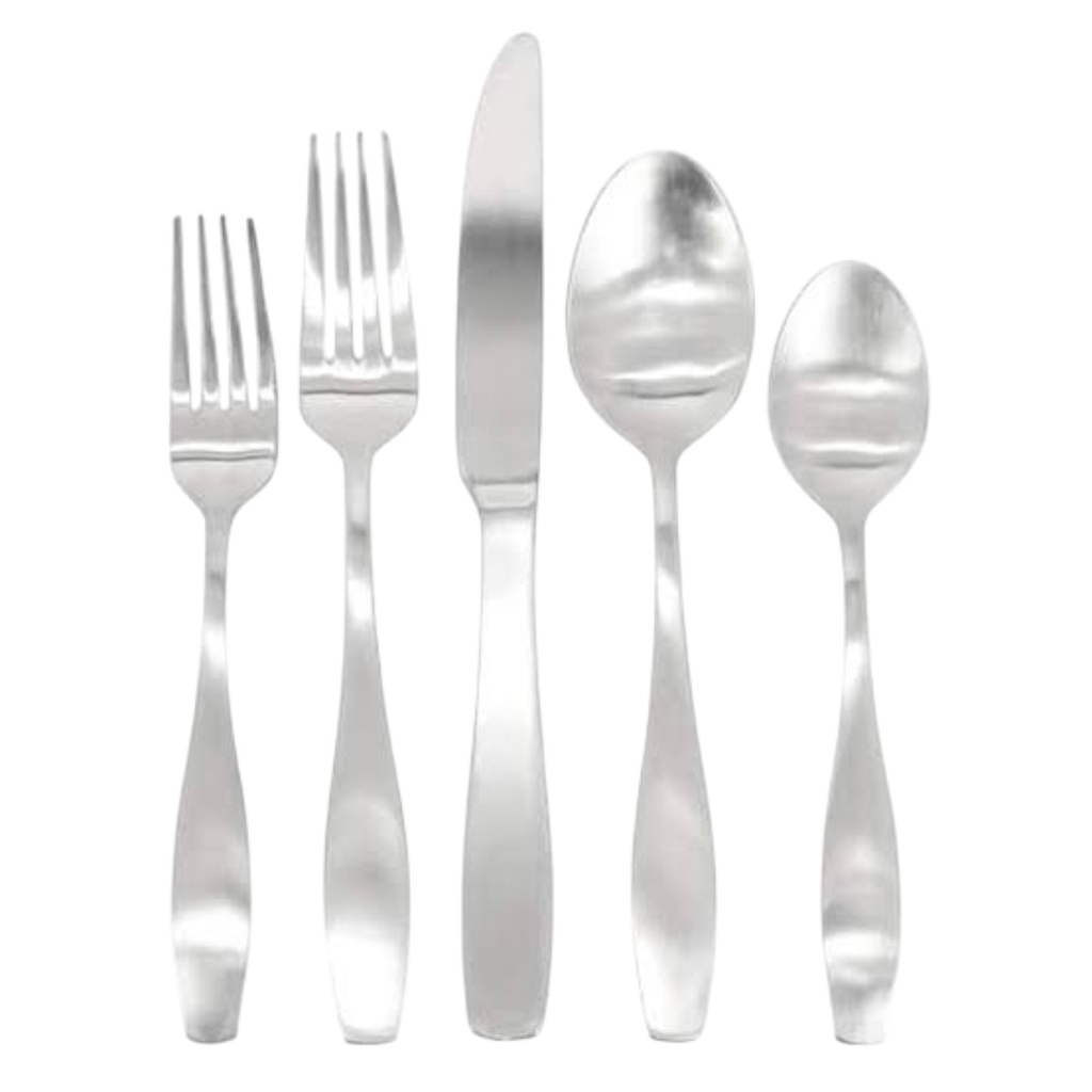 Gibson Home Karlton 20 Piece Flatware Set, Matte Silver Stainless Steel
