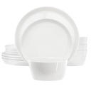 Martha Stewart Selma 12 Piece Fine Ceramic Dinnerware Set, White
