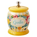 The Pioneer Woman Sweet Romance Ceramic Garlic Keeper with Lid, Decorated Stoneware
