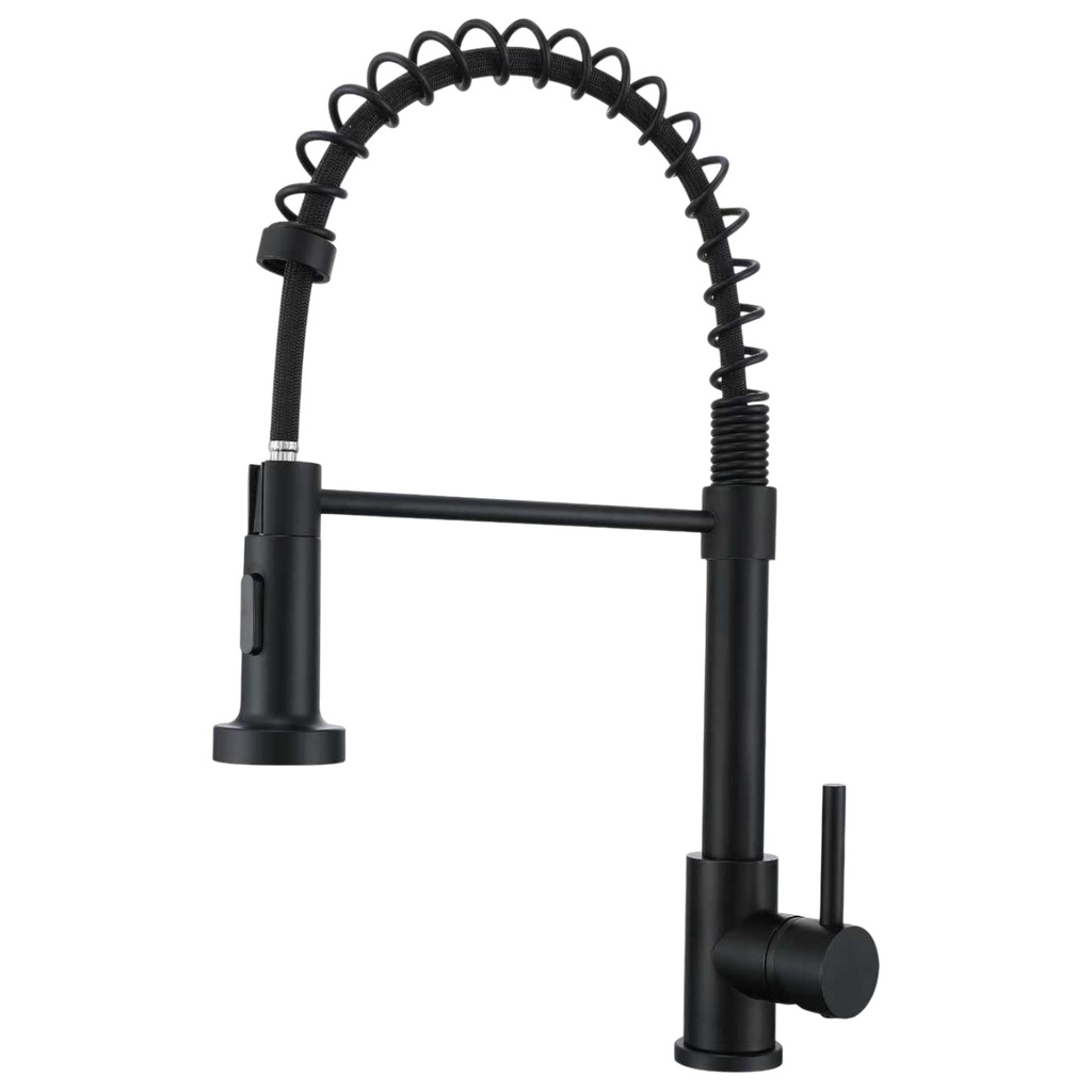 Royal Homes SS Kitchen Faucet with Pull-Out Sprayer, Matte Black