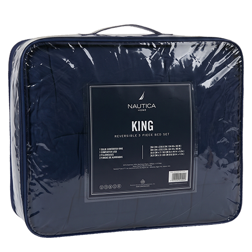 Nautica 3pc King Comforter Set, Navy