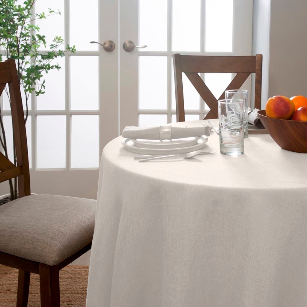 Home Details Waterproof Tablecloth Round 70 In. Cashmere