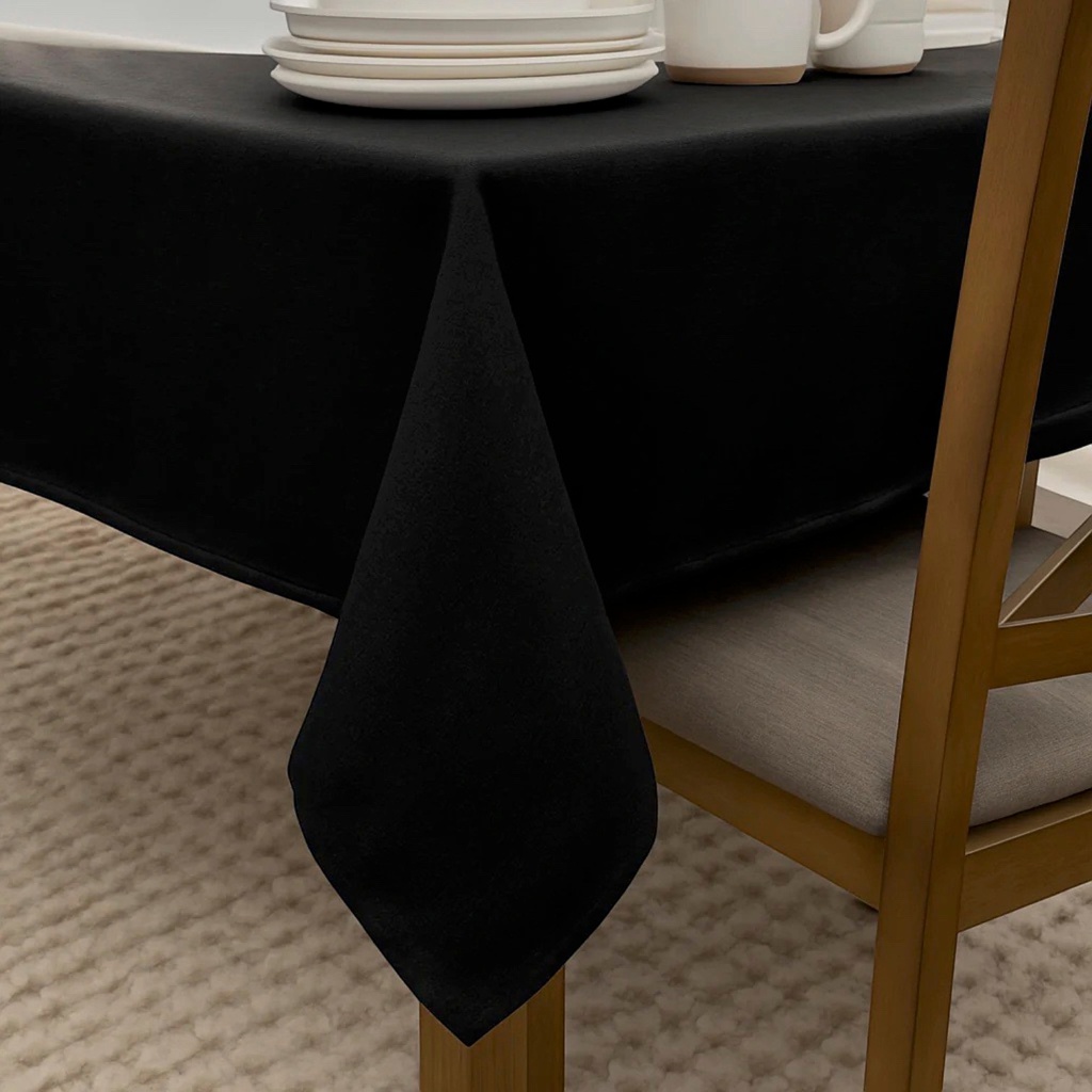 Home Details Capri Waterproof Tablecloth 70 x 90 In. Black