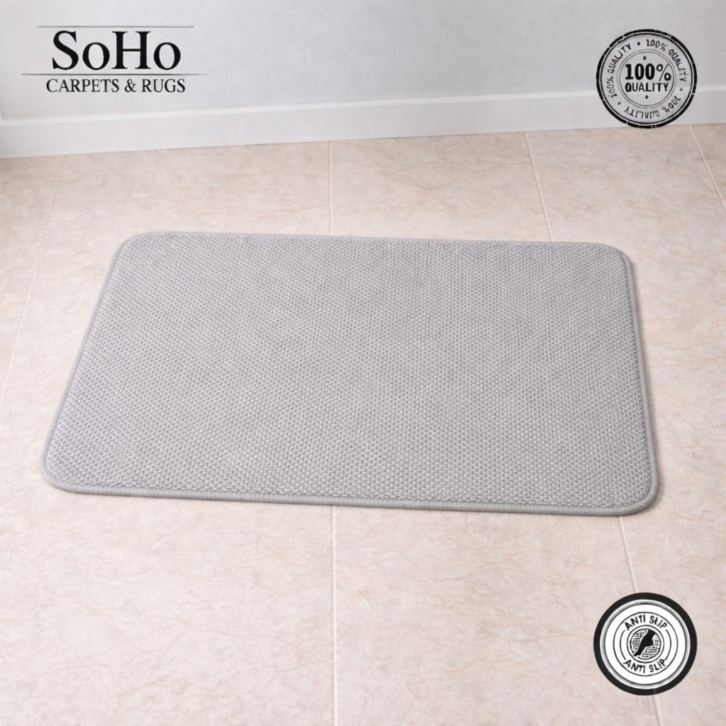 SoHo Carpets Memory Foam Bath Mat 40x60cm Silver