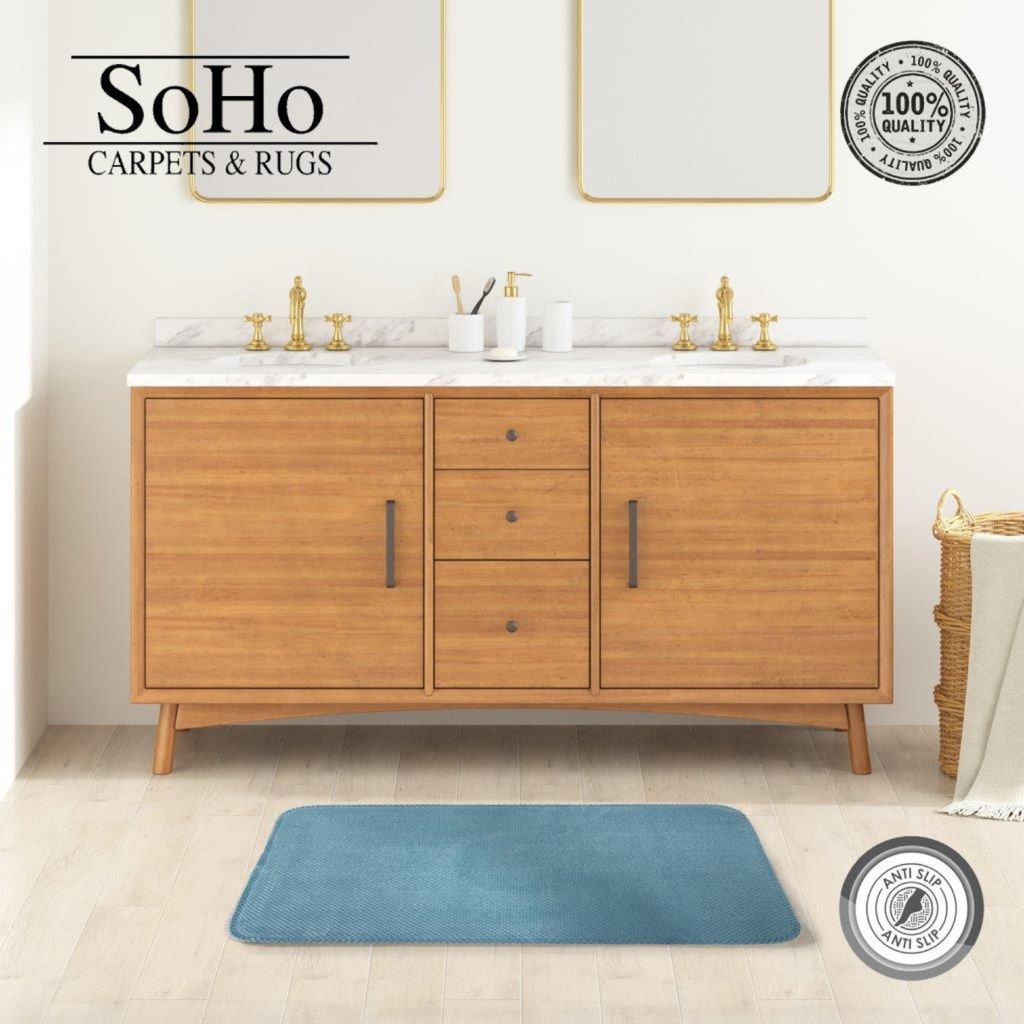 SoHo Carpets Memory Foam Bath Mat 50x80cm Aqua