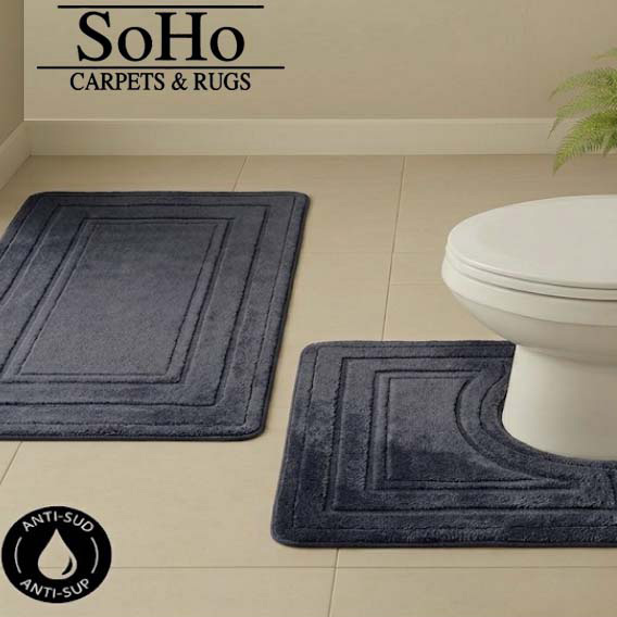 SoHo Carpets Bath Mats, Blue (2-Piece Set)