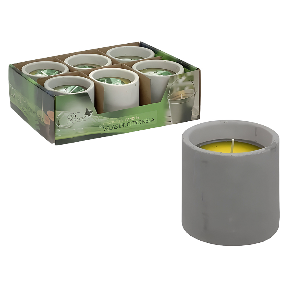 Decore Citronella Candle in Cement Pot