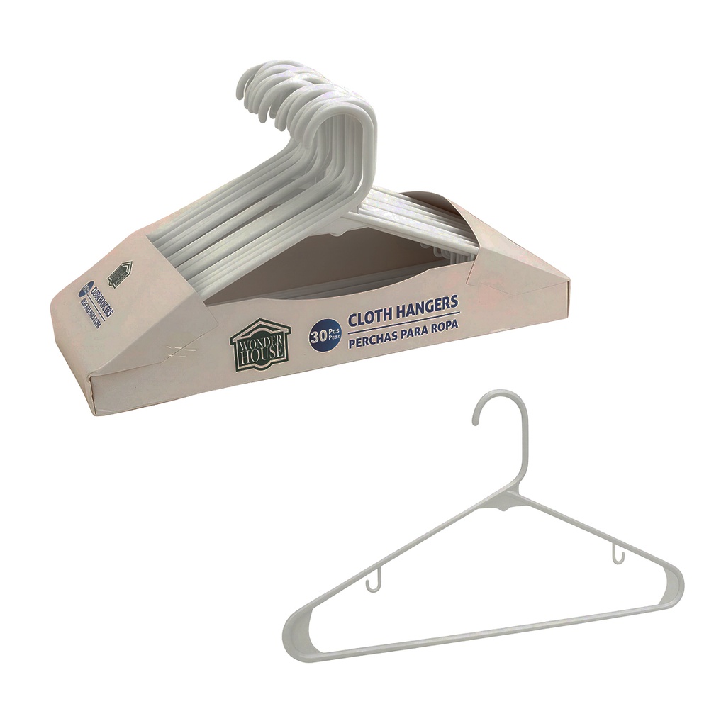 Wonder House Clothes Hangers, 30-pack, White
