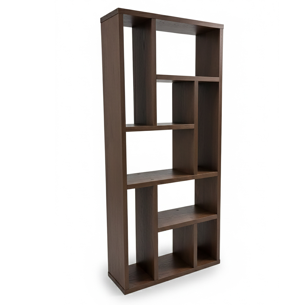 Mobel Bookcase, Dark Wood - 31.4 In. x 11.4 In. x 70.8 In. (W80 X D29.2 X H180 cm)