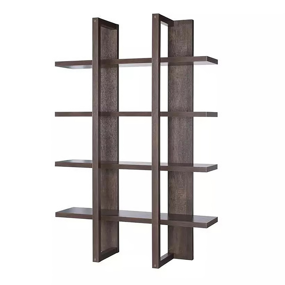 Mobel Bookcase, Dark Wood - 47.2 In. x 13.9 In. x 70.8 In. (W120 X D35.5 X H180 cm)