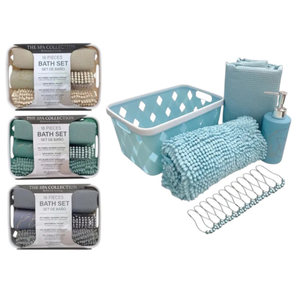 Spa Collection 16pc Bath Accessory Set